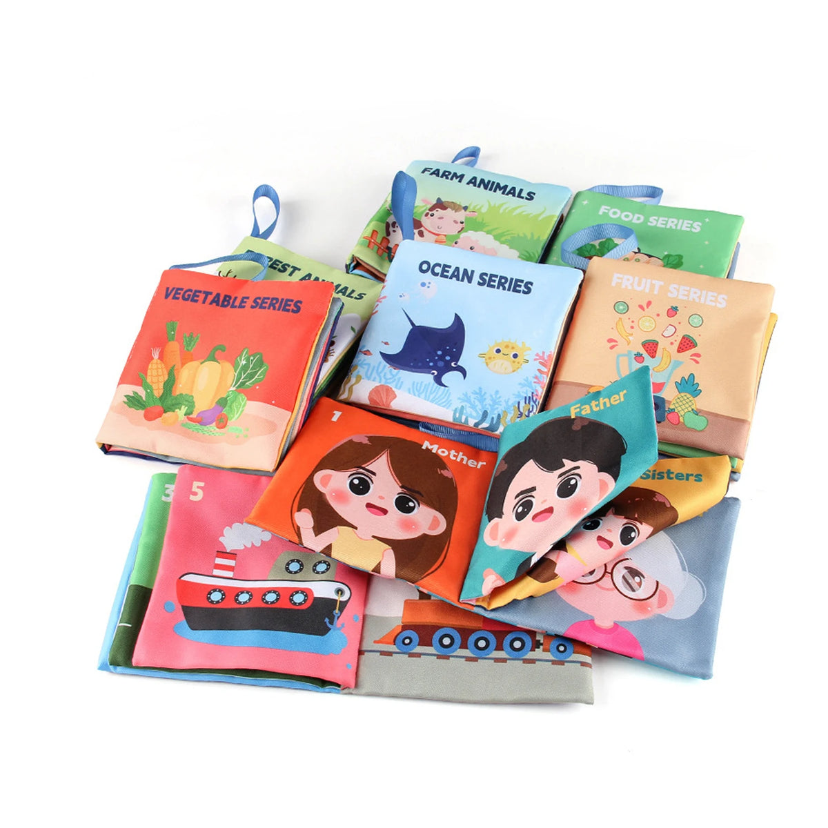 Soft Baby Books Toy Montessori 3D Touch Feel High Contrast Cloth Book