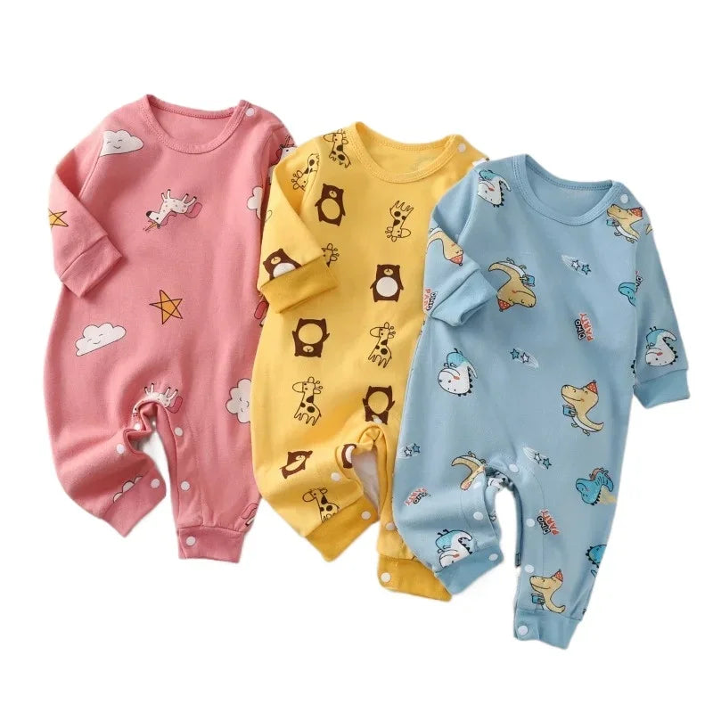 Newborn Baby Romper Autumn 100% Cotton Girl Boy Cute Spring Long Sleeve