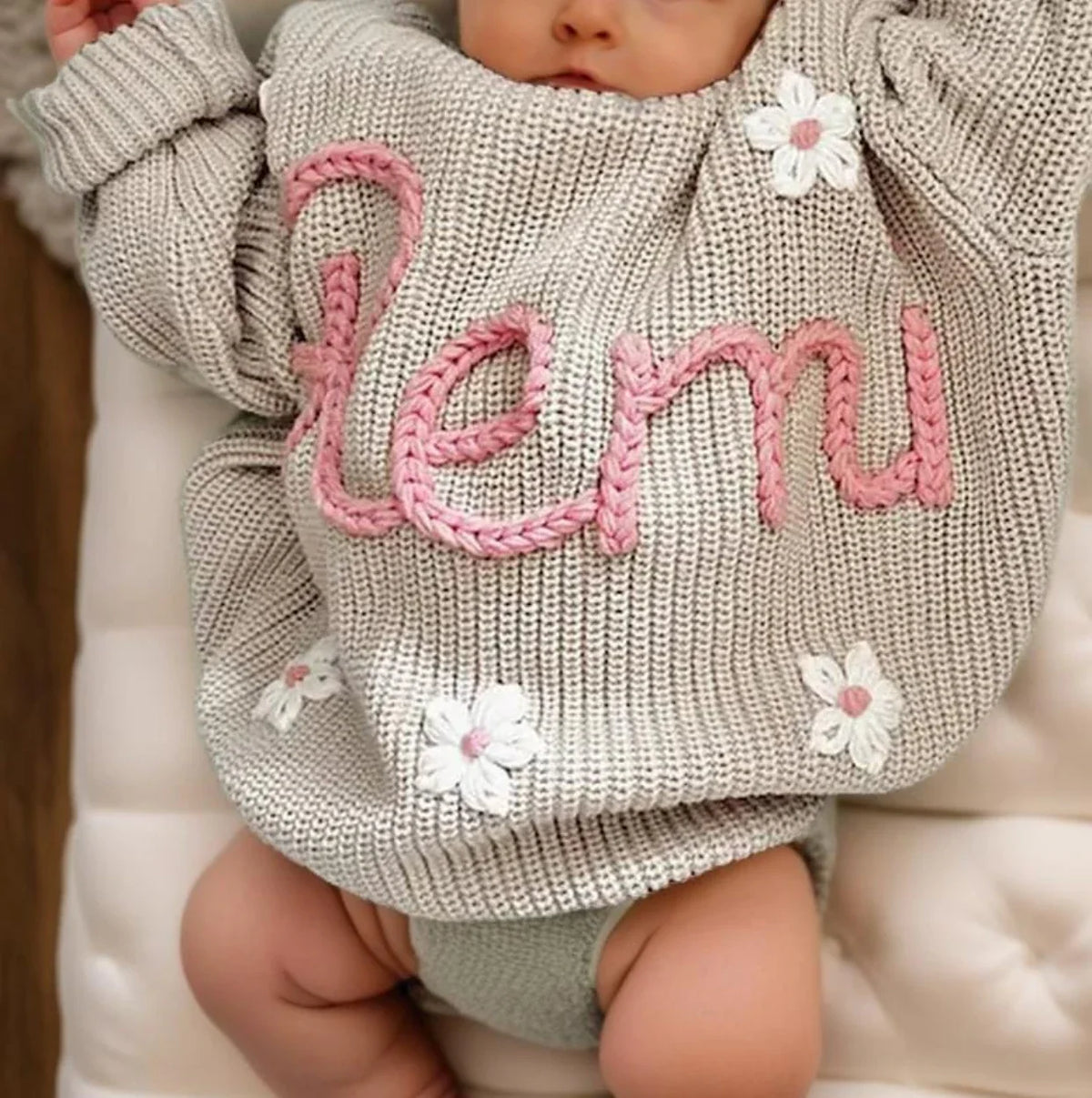 Custom Name Kids Clothes Girls Boys Personalized Baby Sweaters Handmade