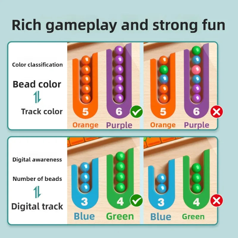 Magnetic Color and Number Maze Learning Education Toy Color Matching
