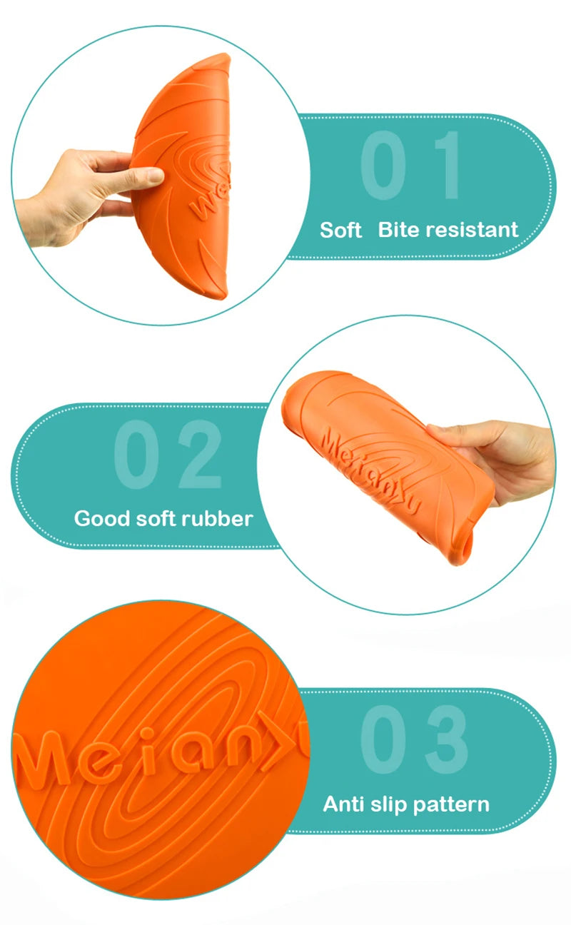 Dog Toy Silicone Flying Disc Fashion Multicolor Resistant Chew Toy