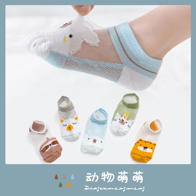 Set Children Socks Summer Fishnet Boy Socks Spring Summer Thin Mesh