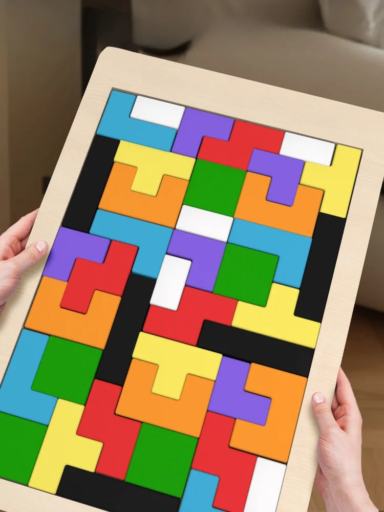 Colorful Wooden Puzzle Toy Tangram Montessori Materials Children's