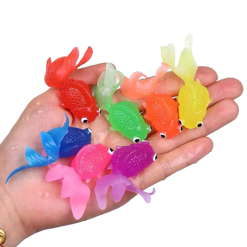 Children's 10Pcs/Set Kawaii Simulation Rubber Goldfish Baby Bath