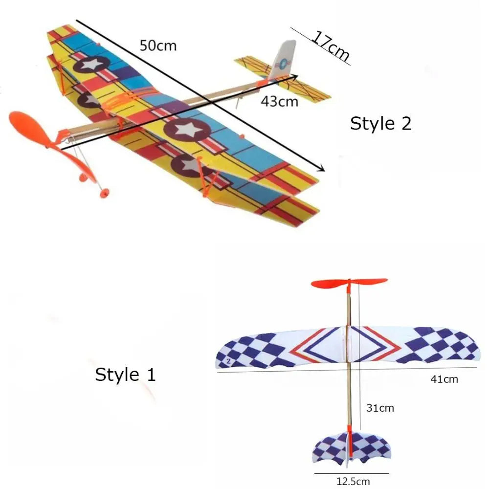 Children Novelty Plastic Educational Toy DIY Foam Aircraft Elastic