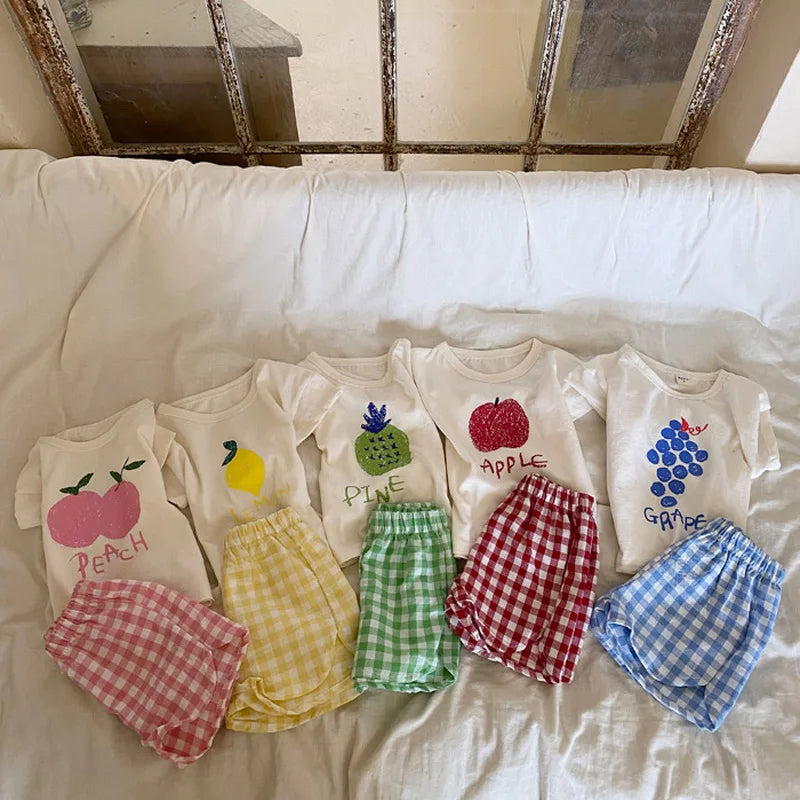 Baby Pajamas Sets Cotton Child Pajamas Toddler Summer Sleeveless Baby