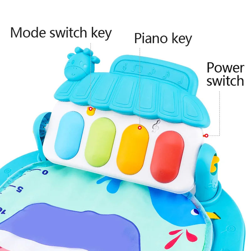 Baby Fitness Stand Music Play Gym Activity Toy Newborn Piano Crawling