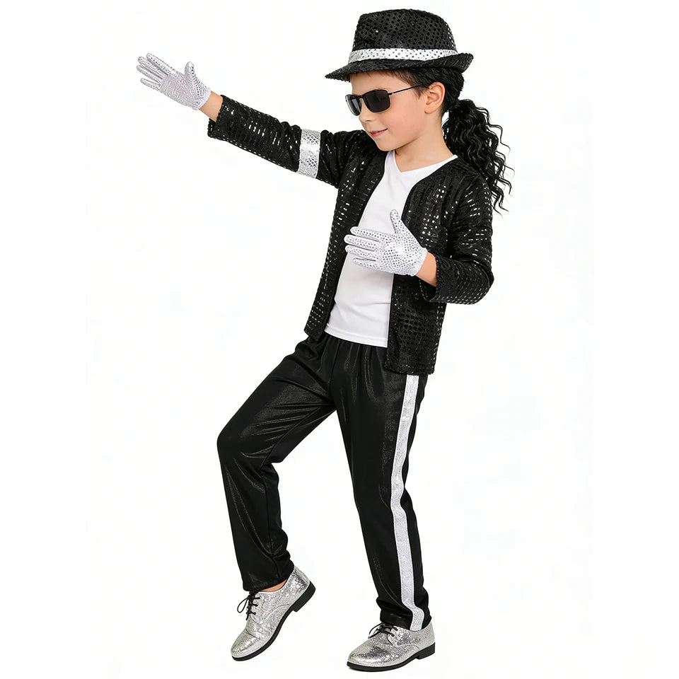 Michael Jackson Kids Clothes Halloween Cosplay Birthday Party Dance