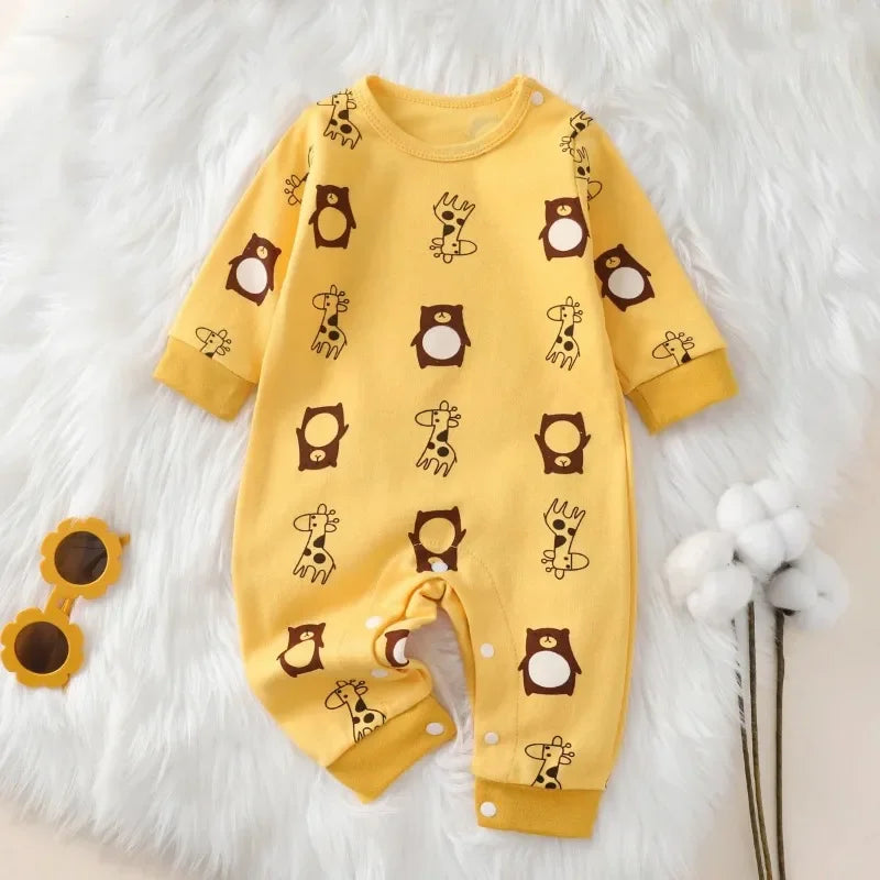 Newborn Baby Romper Autumn 100% Cotton Girl Boy Cute Spring Long Sleeve