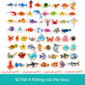 Montessori Wooden Magnetic Fishing Toy Marine Life Cognition Fish