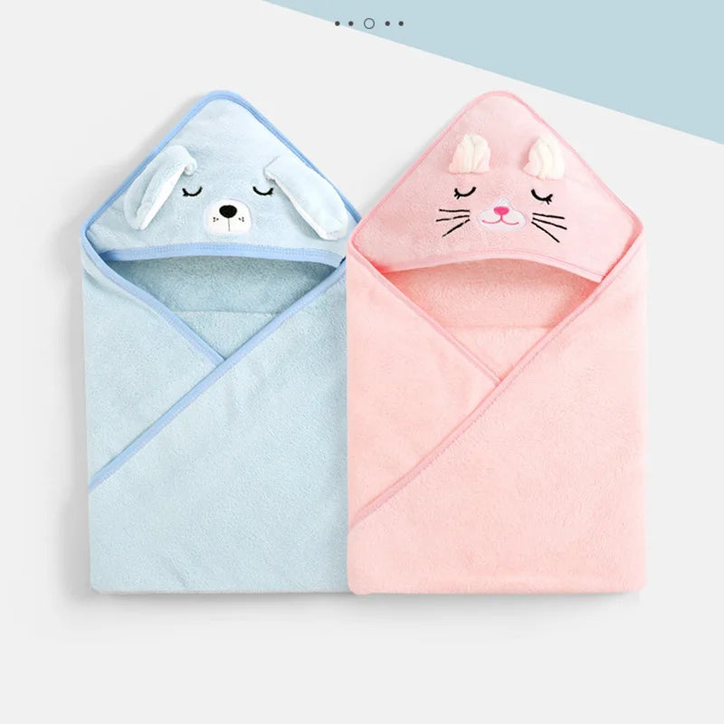 Cartoon Animal Baby Bath Towels Soft Newborn Hooded Towel Blanket