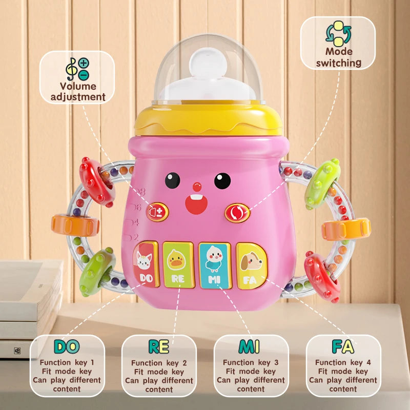 Baby Musical Pacifier Rattle Toy Early Educational Feeding Bottle
