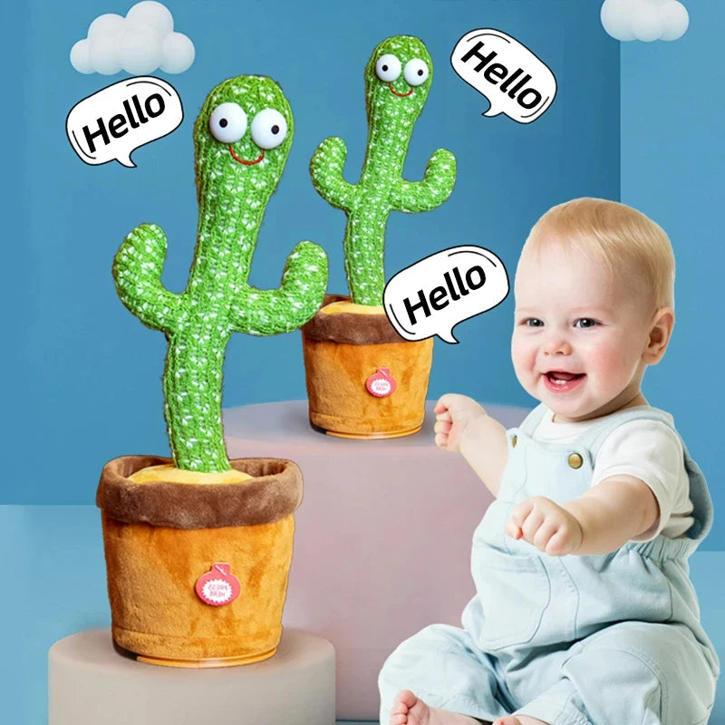 1pc Dancing Cactus Toy,Repeat Talking,Song Speaker Wriggle Dancing