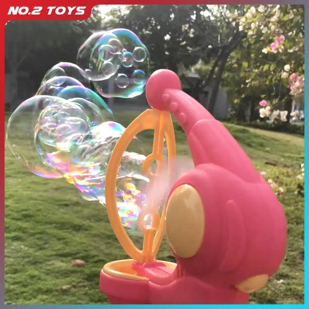 Blowing Large Bubbles Automatic Bubble Gun with Liquid Toy Soap