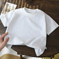 Summer Casual Children Tee 100% Cotton Solid Color Girls Short Sleeve