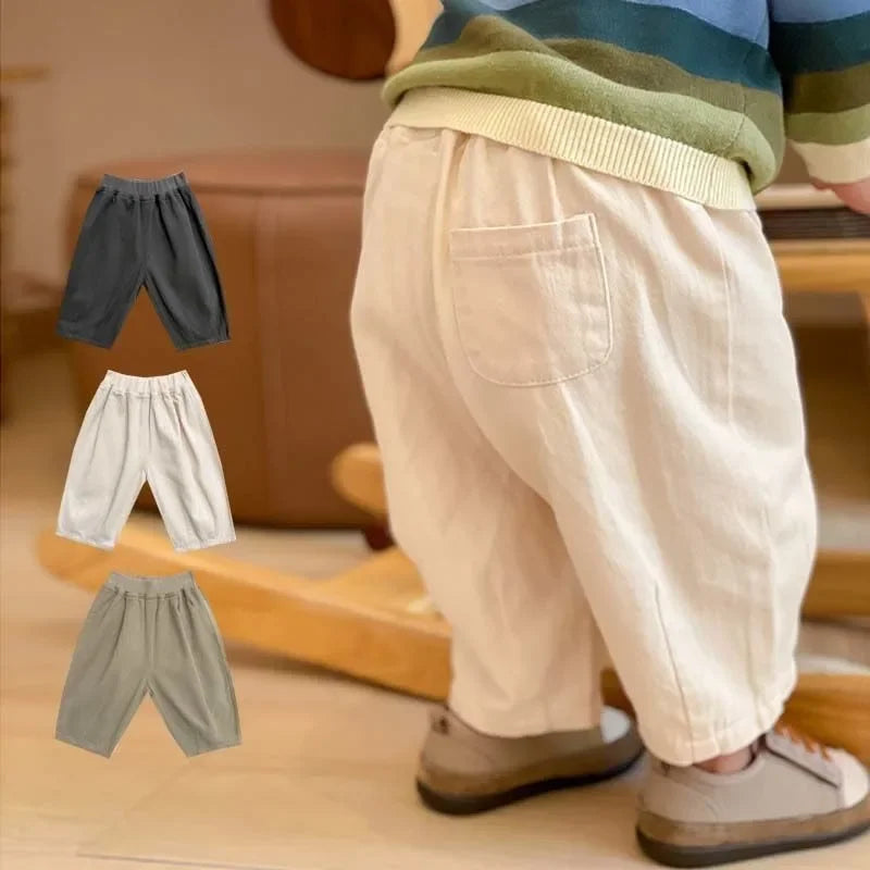 Solid Boy Kids Fashion Trousers Toddler Clothes Summer Spring Baby