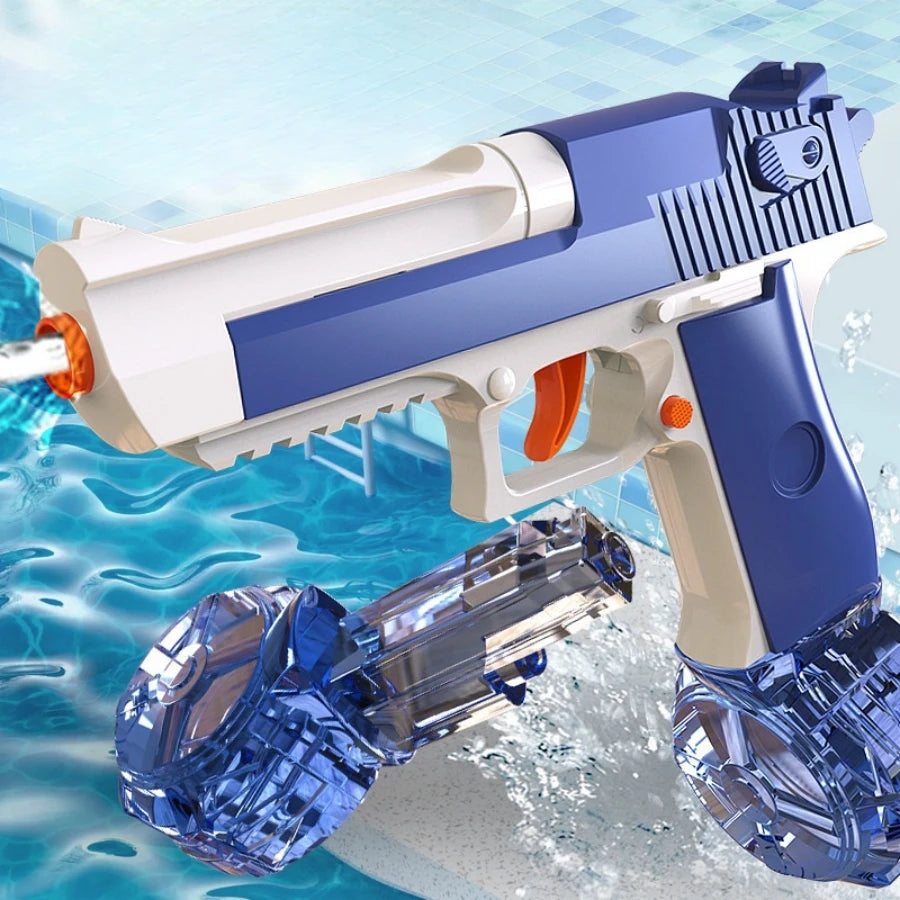 Linkage rehearsal: children's pressing, continuous firing, water gun