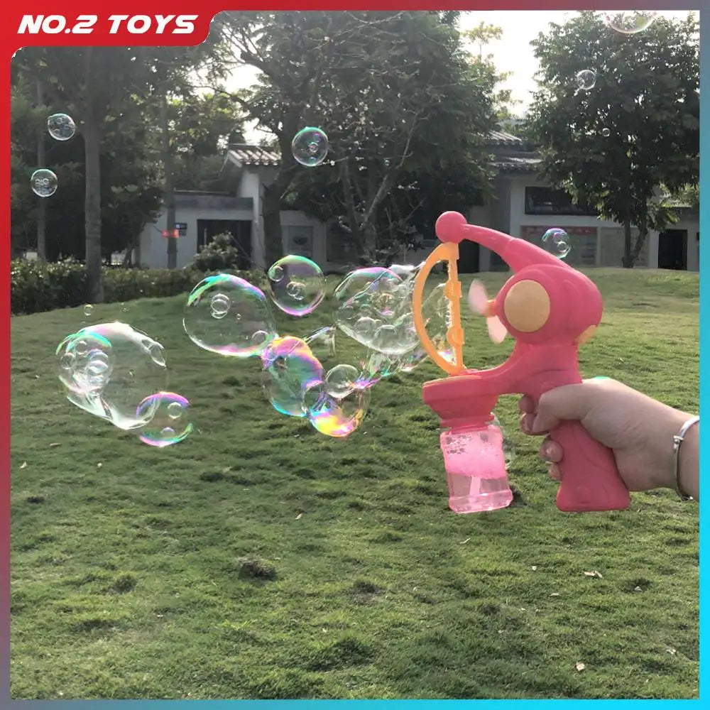 Blowing Large Bubbles Automatic Bubble Gun with Liquid Toy Soap