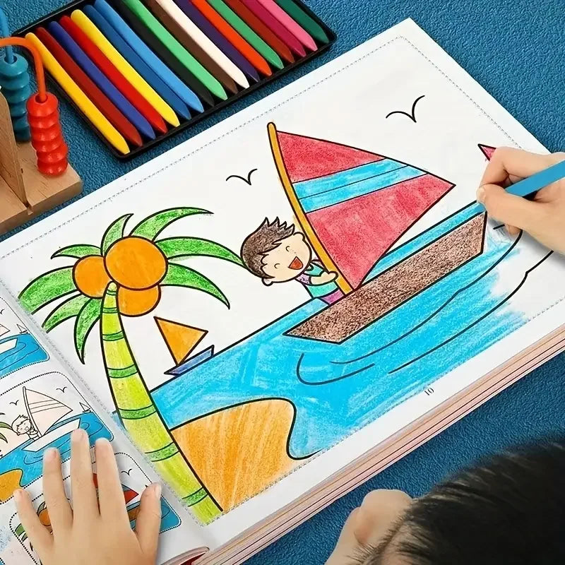 46-Page Kids Drawing& Painting Coloring Book- Educational Art