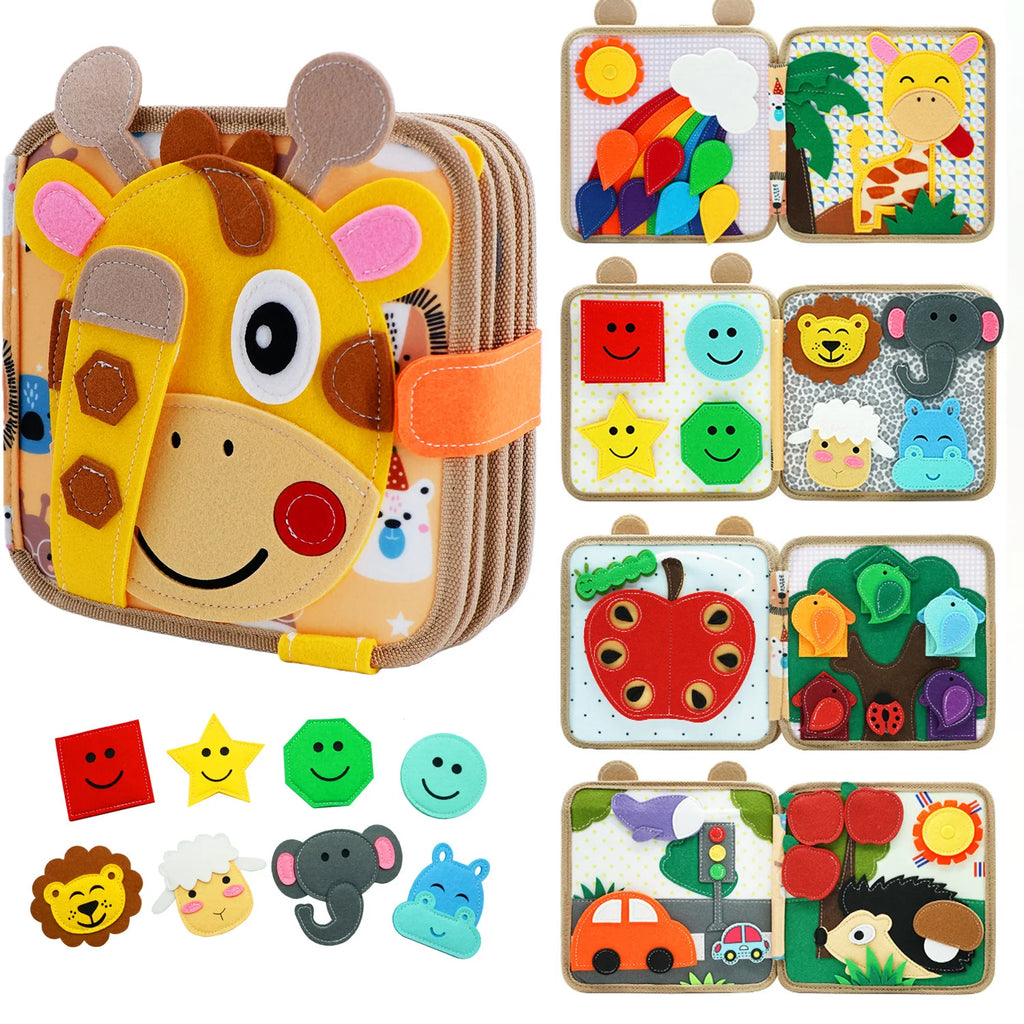 Montessori Toy Busy Board Giraffe Busy Book Preschool Learning