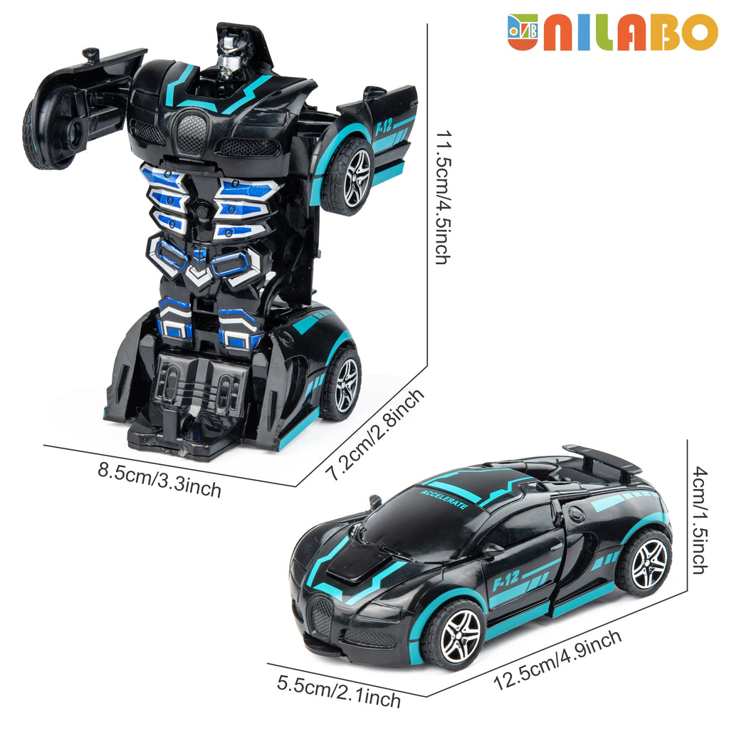 Transformable Robot Sports Car Toy, No Batteries, Educational Kids,