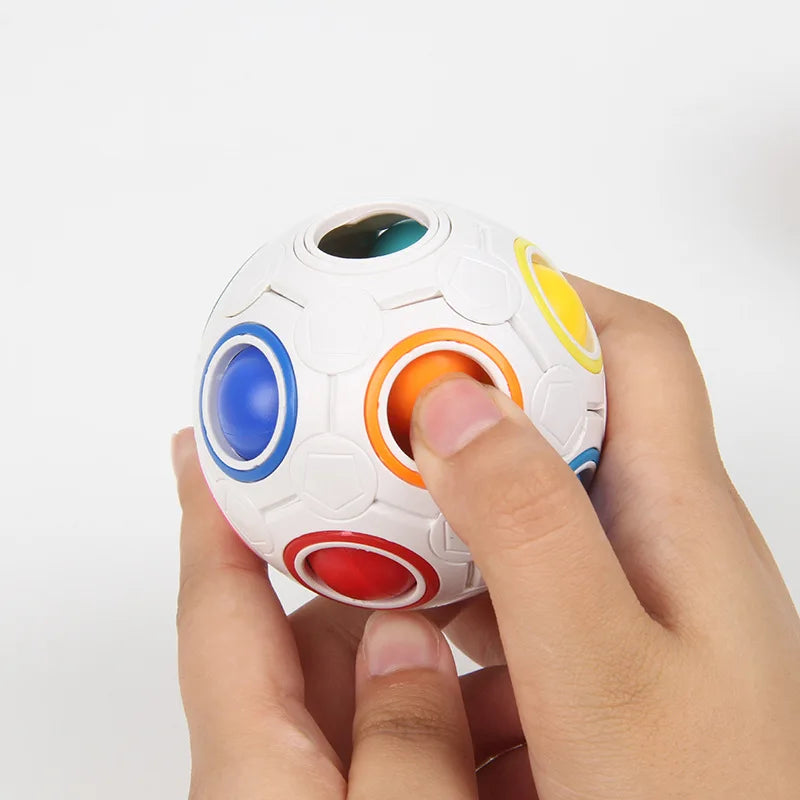 Kids Antistress Cube Magic Fidget Toy Puzzle Rainbow Balls Children