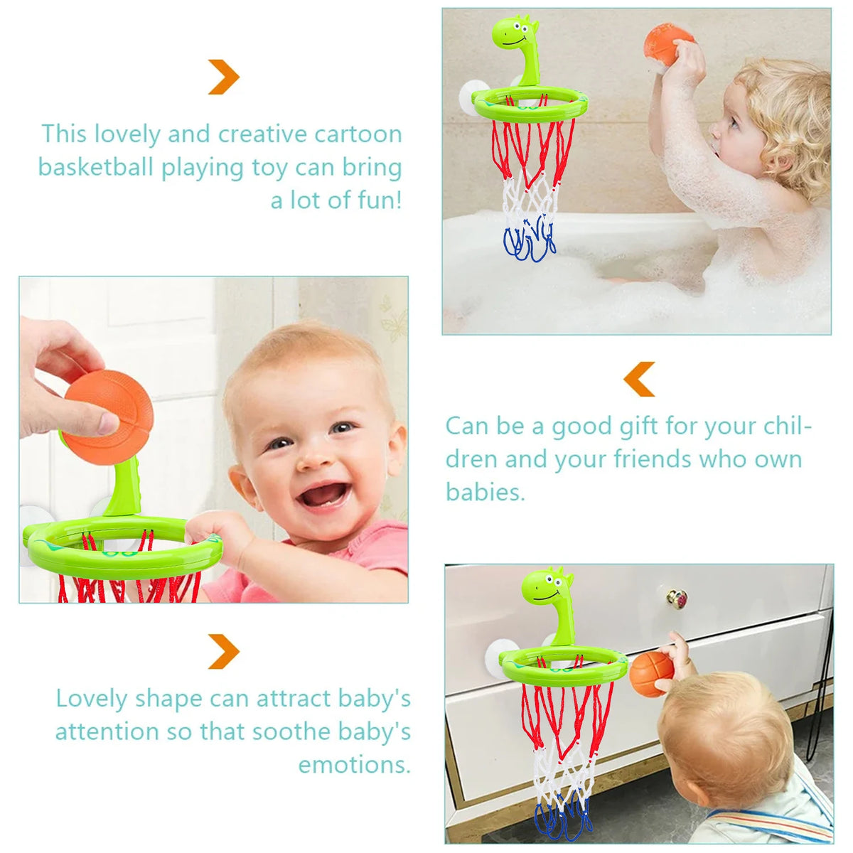 Baby Bath Toy Children Water Play Toy Set Bathroom Bathtub Suction