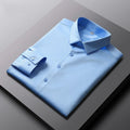 New Men's Business Casual Long Sleeved Solid Color Shirt Wrinkle Resistant Wrinkle Free Comfortable All Season Versatile Top