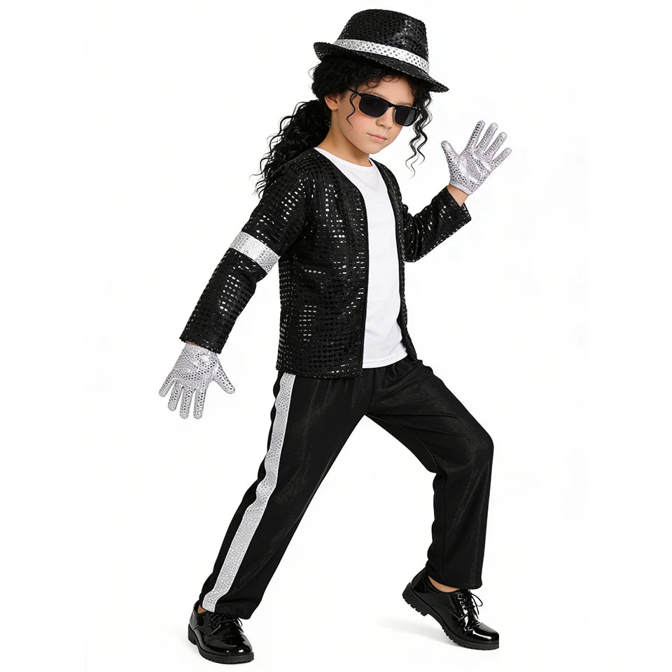 Michael Jackson Kids Clothes Halloween Cosplay Birthday Party Dance