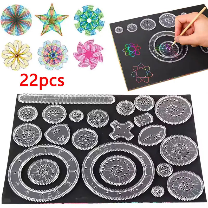 Creative Gears Geometry Spirograph Drawing Stencils Set Painting