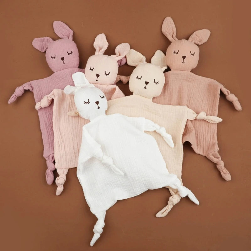 Cartoon Rabbit Baby Soother Toy Appease Bib Cartoon Burping Cloth for