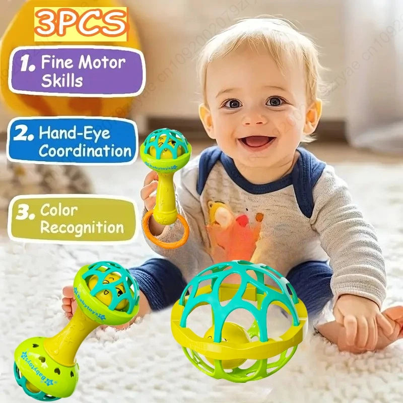 3/1pcs Baby Rattles 0 12 Months Baby Educational Toy Shaker Grab Spin