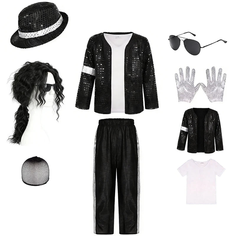 Michael Jackson Kids Clothes Halloween Cosplay Birthday Party Dance