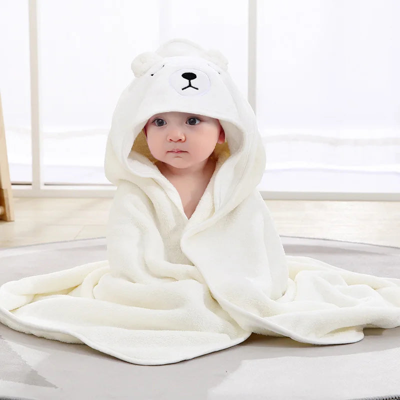 Cartoon Animal Baby Bath Towels Soft Newborn Hooded Towel Blanket