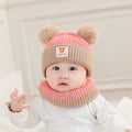 Baby Hat Scarf Set Bear Warm Knitted Children Winter Hat Cap Bonnet