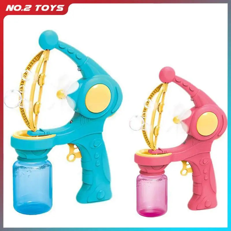 Blowing Large Bubbles Automatic Bubble Gun with Liquid Toy Soap