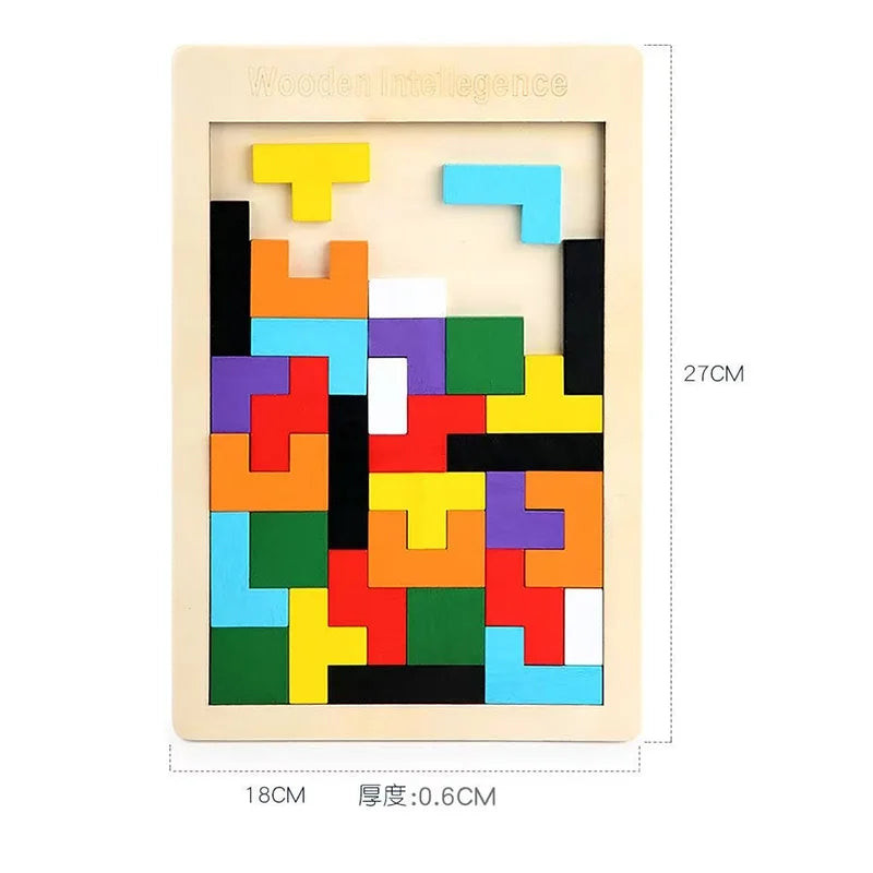 Wooden Puzzle Baby Early Education Fun Game Children Thinking Logic
