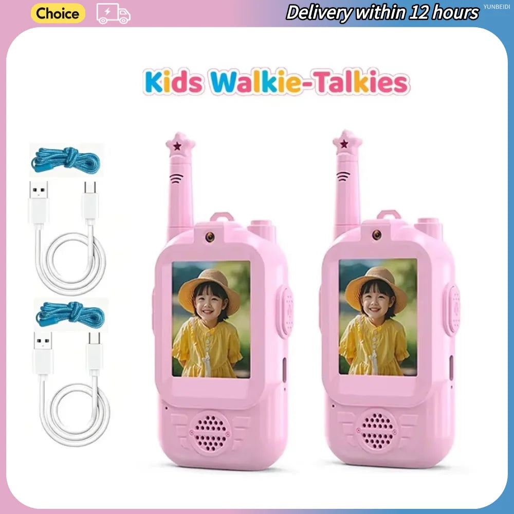 2PCS Kids Video Walkie Talkies USB Charging Indoor and Outdoor High