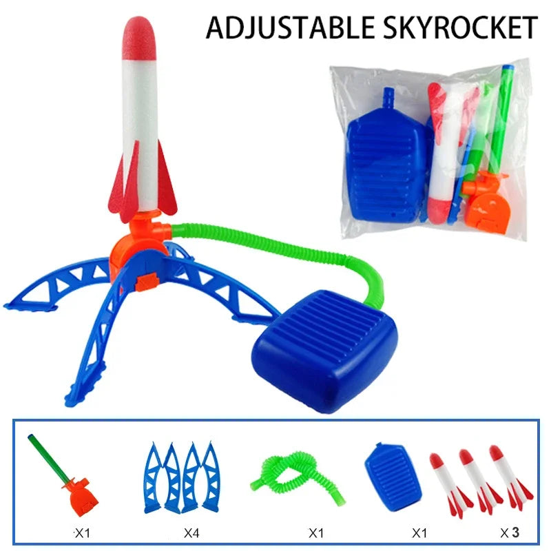 Kids Outdoor Rocket Foot Pump Outdoor Air Pressing Soaring Rocket