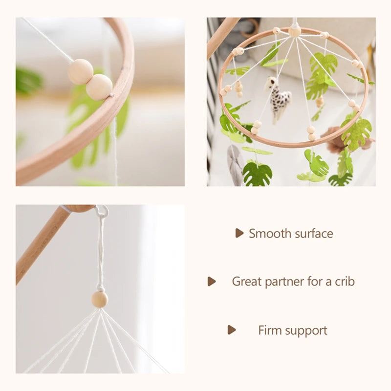 Baby Crib Mobile Rattle Toy For Cartoon Felt Forest Animal Bed Bell