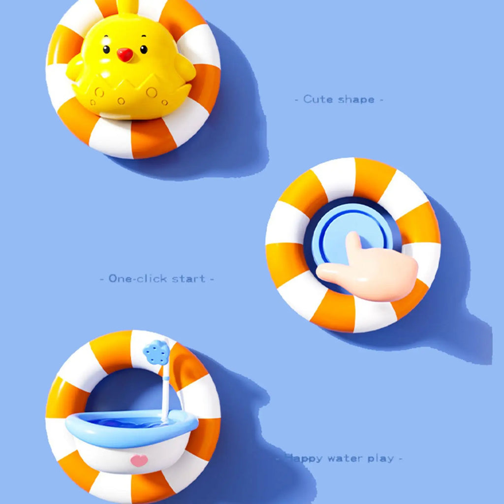Baby Bath Toy Children Playing In Water Frog Water Wheel Bathroom