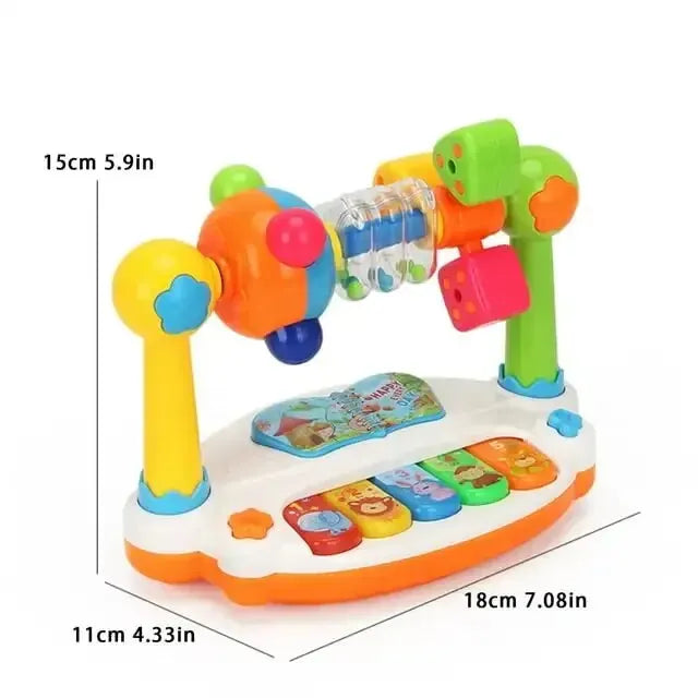 Baby Piano Toy Kids Rotating Music Keyboard Light Sound Musical Toy