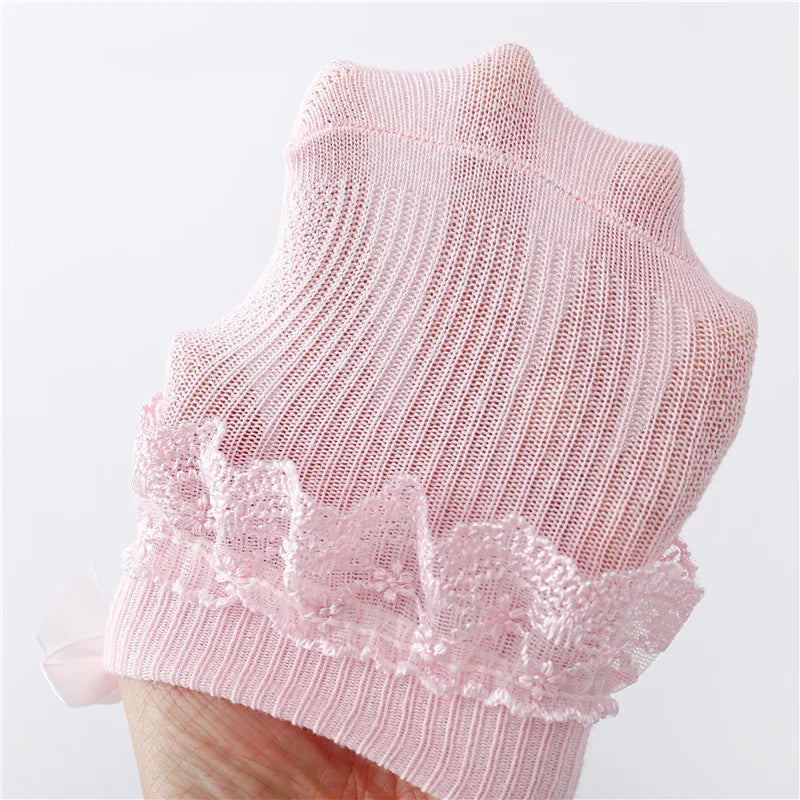 Lawadka Newborn Baby Socks Cotton Lace Infant Girls Sock Princess Bow