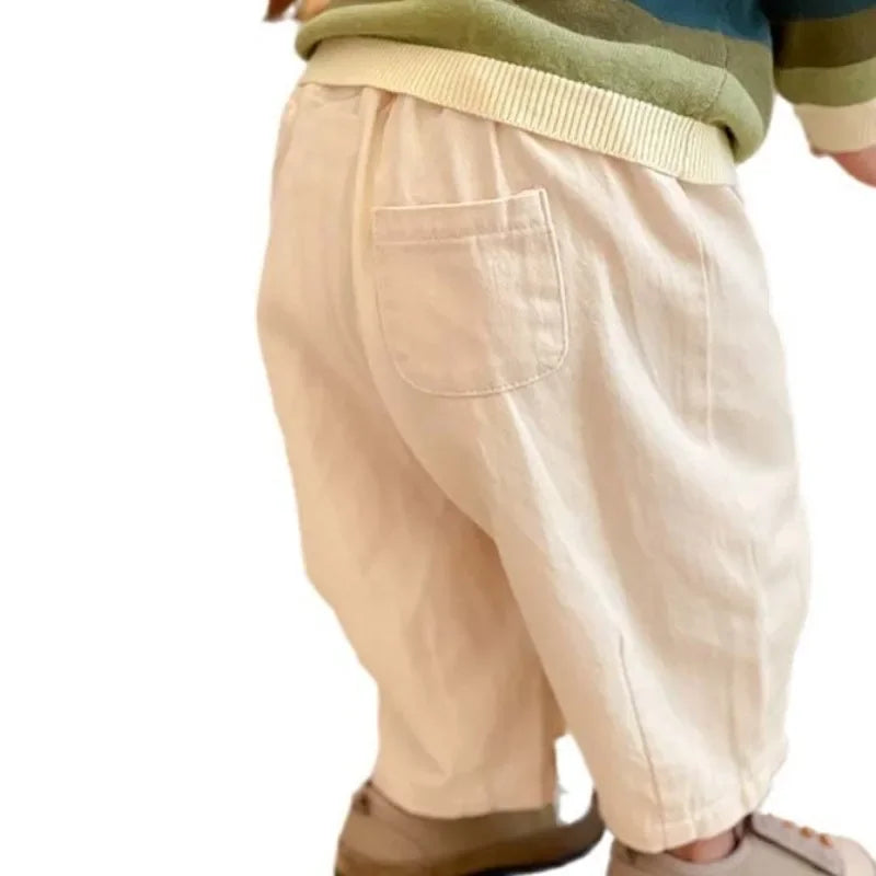 Solid Boy Kids Fashion Trousers Toddler Clothes Summer Spring Baby