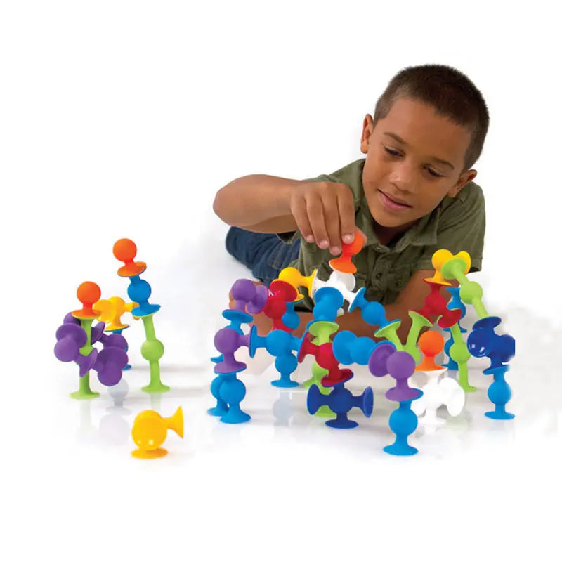 19 Pcs Suckers Assembled Toy Funny Silicone Block Model Construction