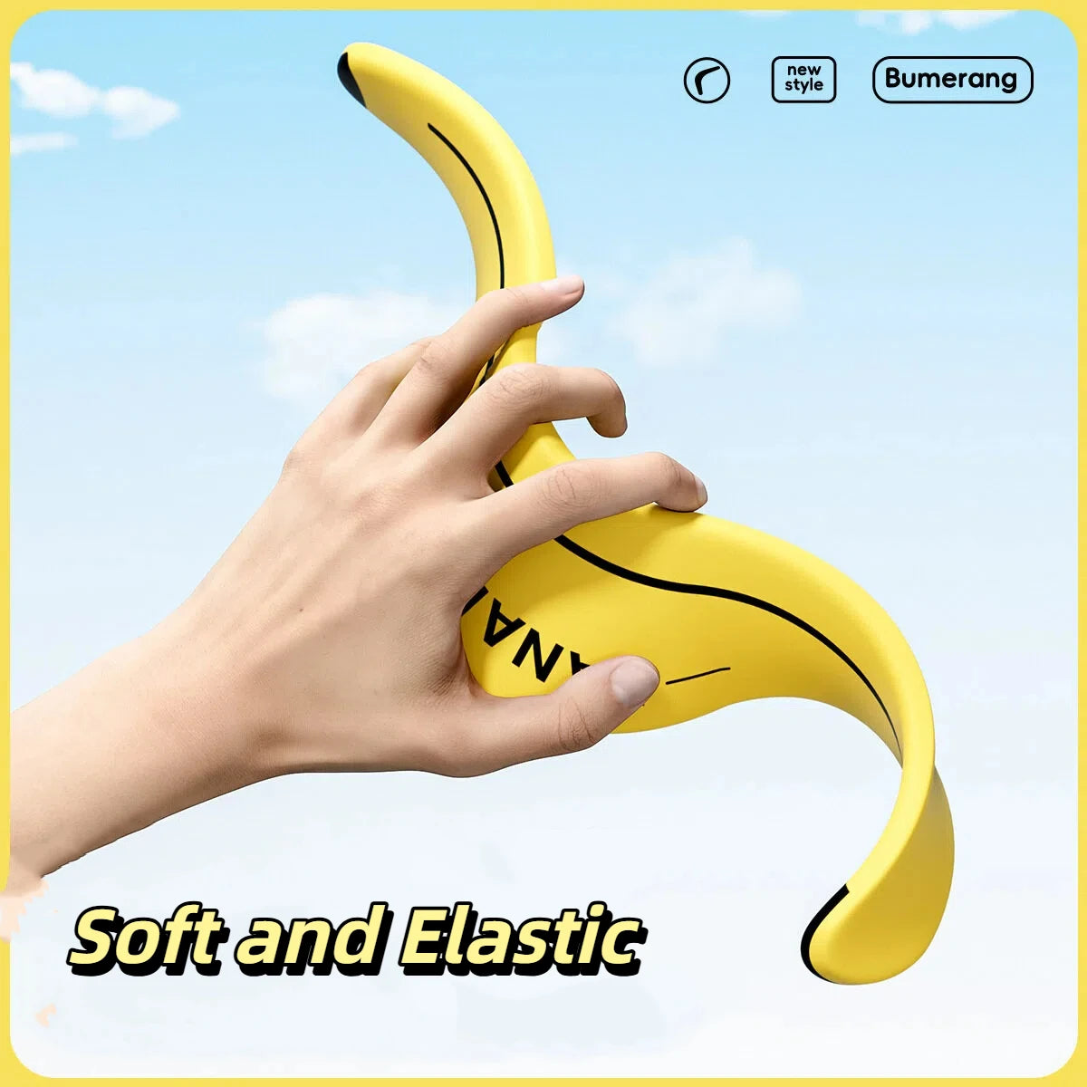 Soft and Elastic Sports Throwback Banana V Shaped Boomerang Flying