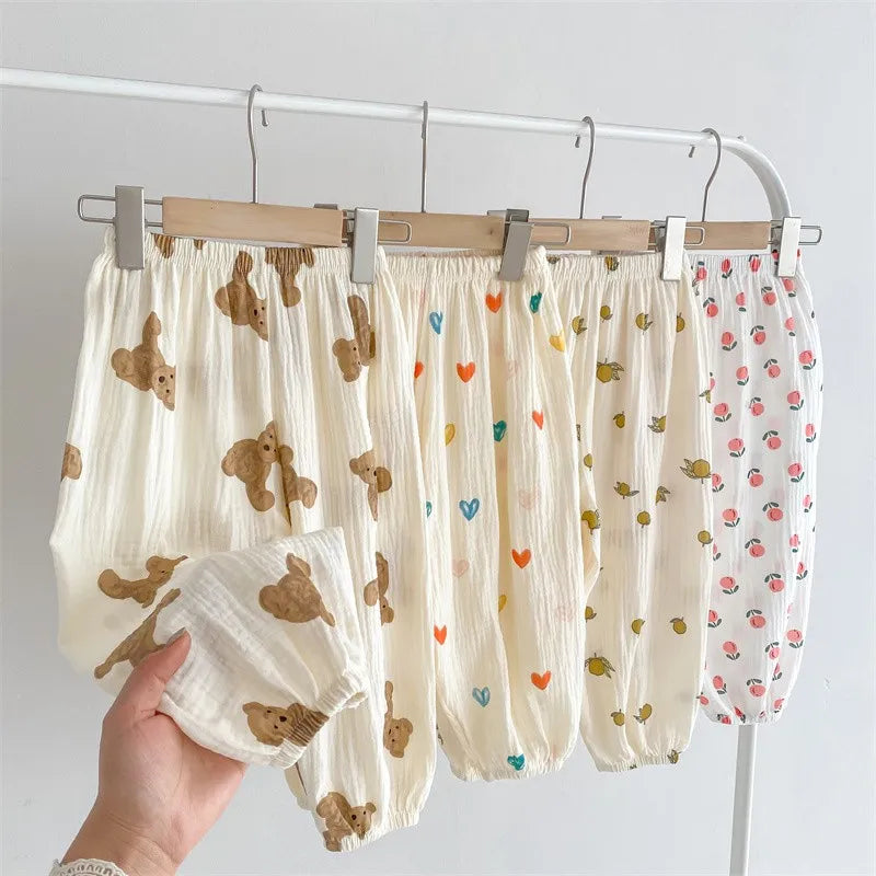 Spring Summer Mosquito Proof Pants Girls Full Printing Versatile Pants