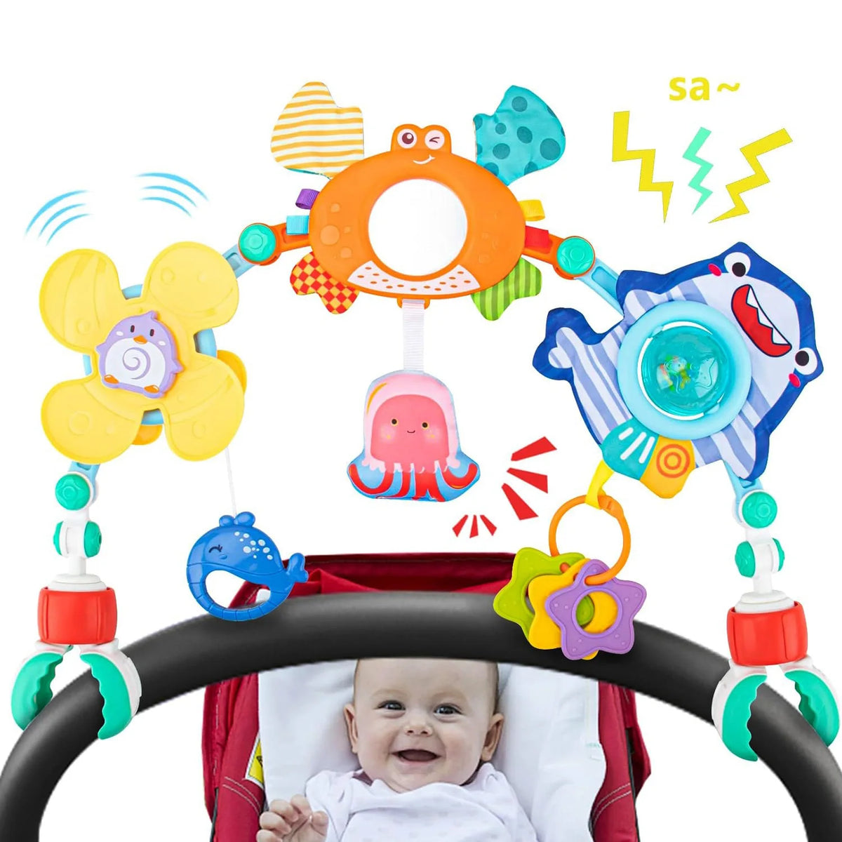 Baby Stroller Arch Toy Bouncer Toy Pram Activity Arch Toy Fine Motor