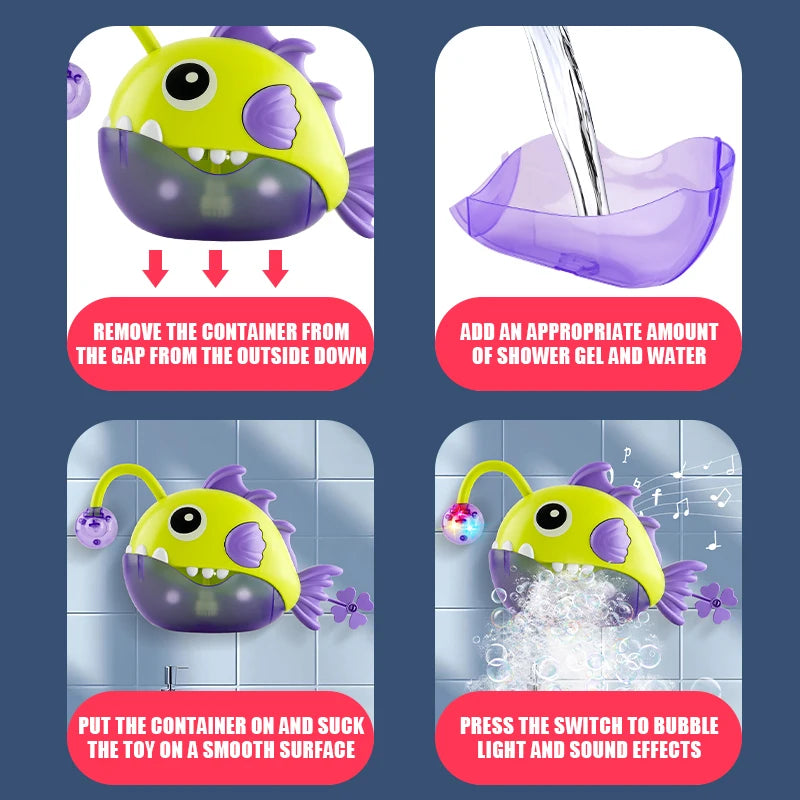 Baby Bath Soothing Toy Bathroom Bubble Machine Children's Fish Tank