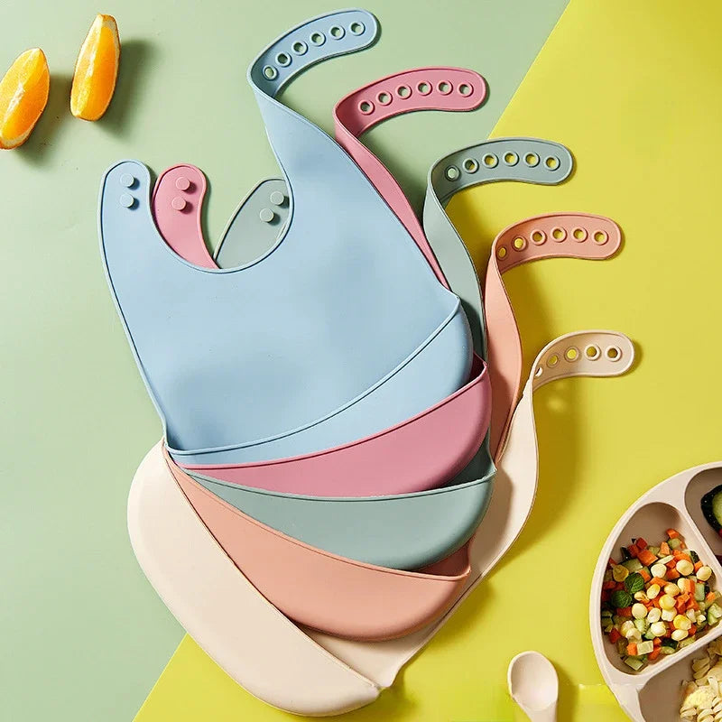 Baby Bib Adjustable Waterproof Bibs Babies Soft Edible Silicone